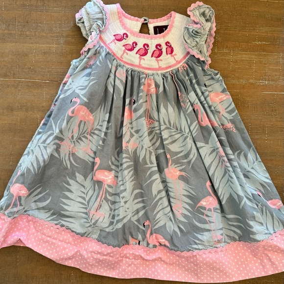 lil cactus Other - Lil Cactus 24m Smocked Flamingo Dress